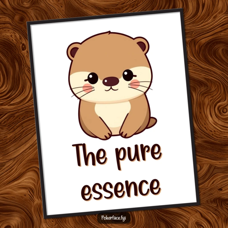 Funny Otter Digital Art Print of an impassive character with a uniformly even face, ideal for humorous home or office decor.