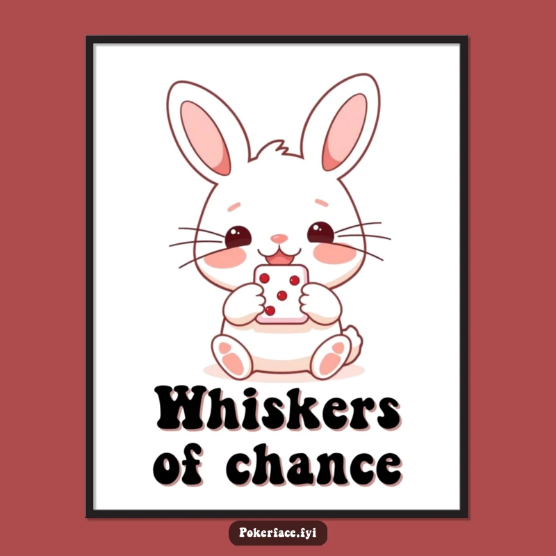 Funny Rabbit Digital Art: Lucky Die Holder, Instant Cheerful Decor Gift