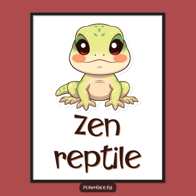 Funny Calm Lizard Digital Art: Stillness and Humor for Your Walls
