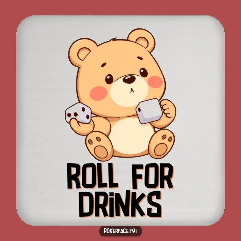 Funny Bear Dice Coaster: Emotionless Holder - Protect Tables Funny Gift!