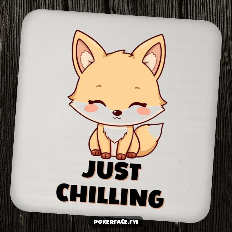 Funny Fox Drink Coaster set featuring a neutral character with a mild, unchanging face, protecting surfaces with subtle humor.