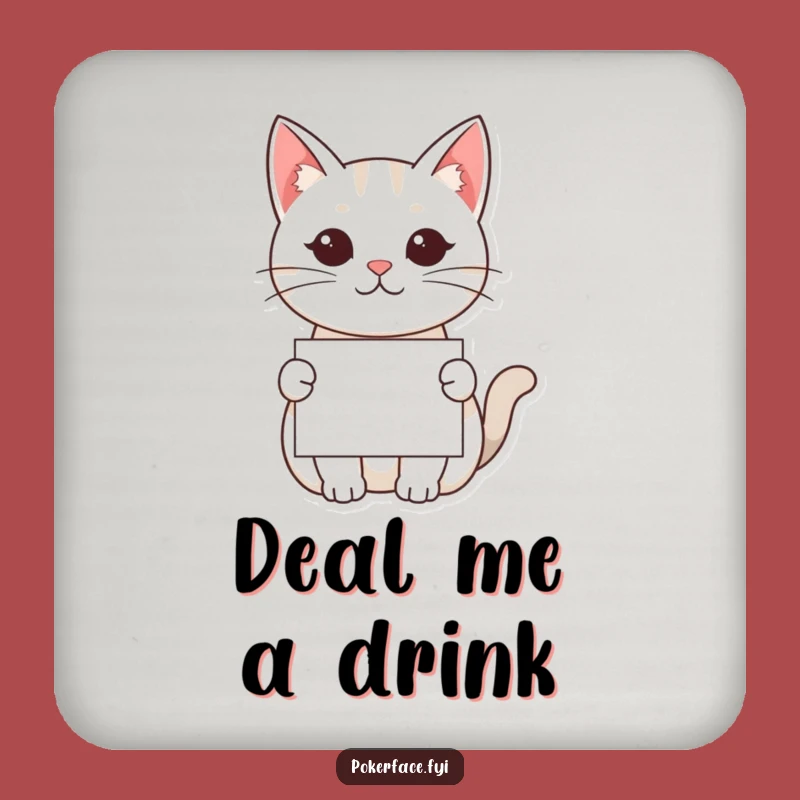 Funny Kawaii Cat Drink Coaster - Mysterious Charm for Surfaces