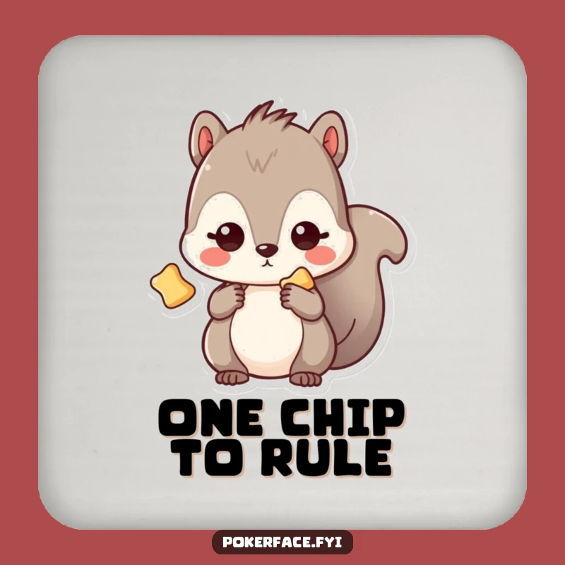 Funny Kawaii Squirrel Chip Coaster: Blank Gaze Protection, Charming Funny Gift