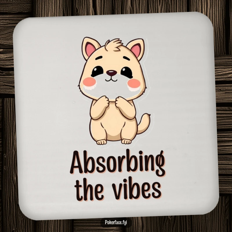 Funny Drink Coaster set featuring an animal holding its breath, its neutral expression adding a touch of humor.