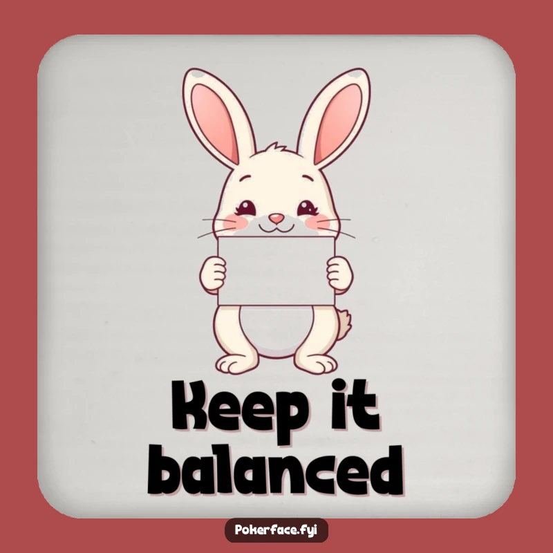 Funny Rabbit Symmetry Coaster: Balanced Drink Protection, a Hilarious Gift for Tables