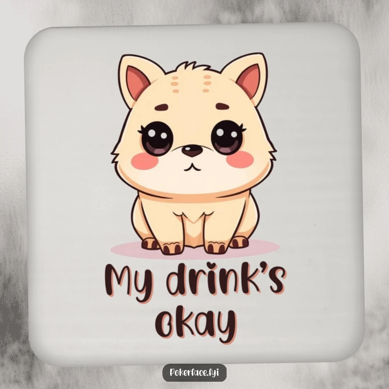 Funny Coaster showcasing an unamused animal character with a level gaze, adding a touch of dry humor to your table, a funny gift.