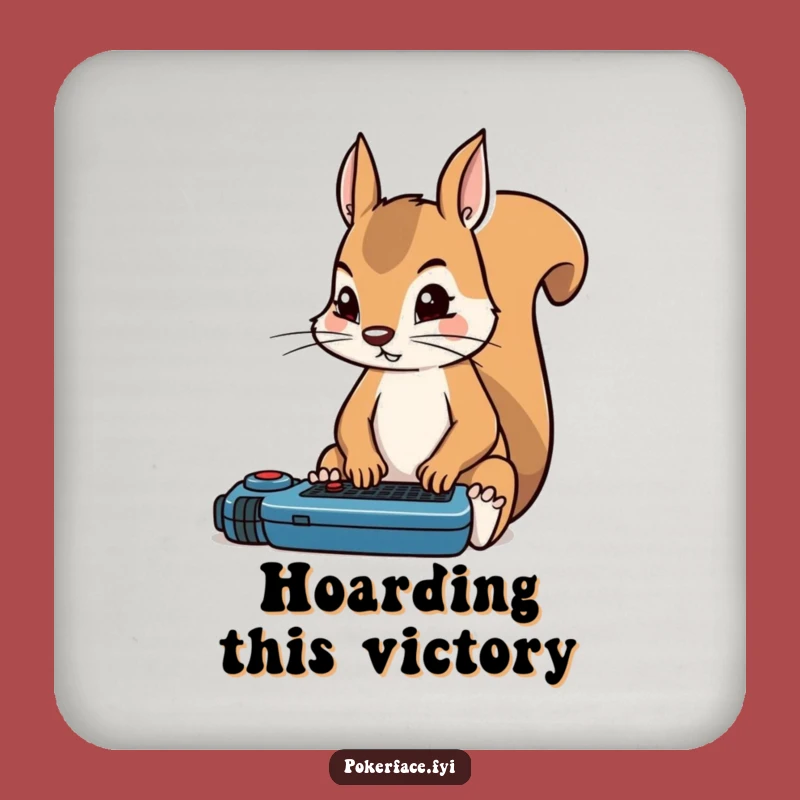 Funny Squirrel Poker Coaster: Focused Protection - Hilarious Bar Accessory