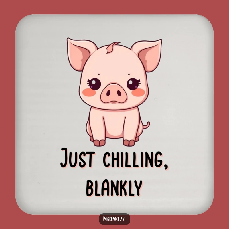 Funny Kawaii Piglet Coaster: Emotionless Protection, Charming Funny Gif