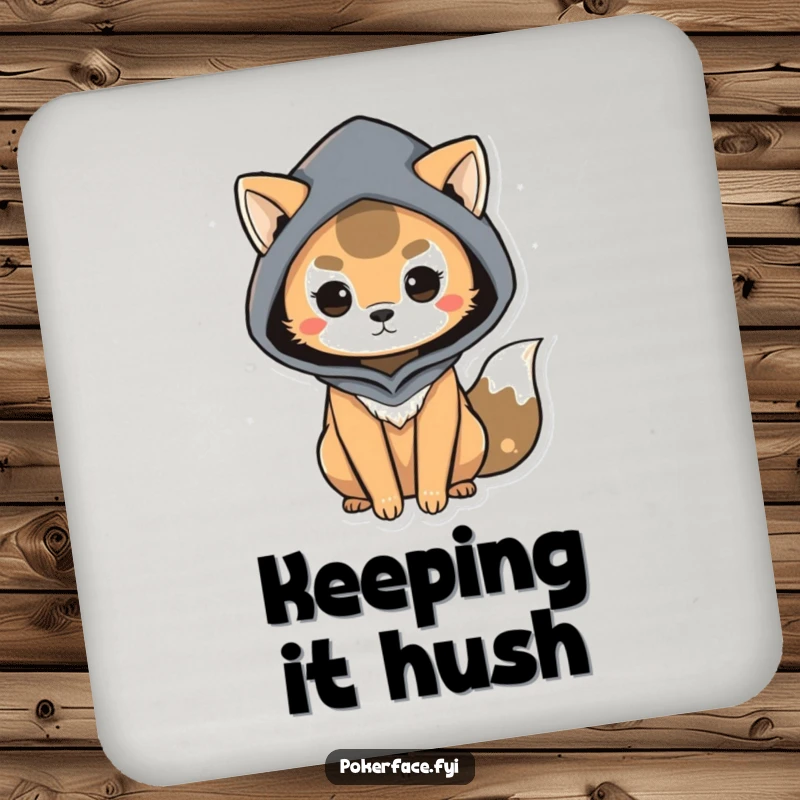 Funny Coaster showcasing a mysterious animal character with subtle body language, adding a touch of intrigue to your table, a funny gift.