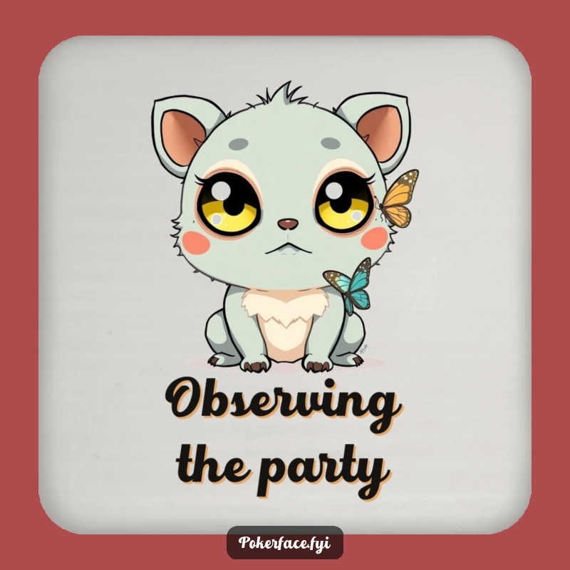 Funny Staring Creature Coaster: Protect Surfaces with Calm Observation, Hilarious Gift!