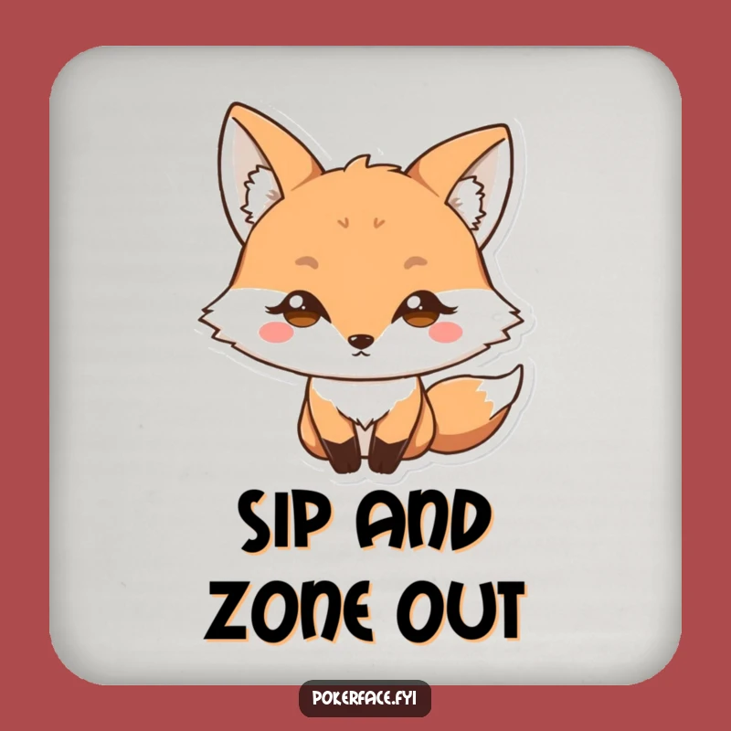 Funny Blank Stare Fox Coaster: Protect Surfaces with Wide-Eyed Charm