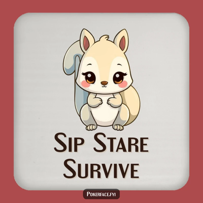 Funny Unfazed Squirrel Coasters - Protect Surfaces with Steady Charm