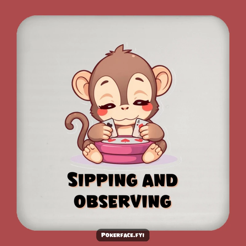 Funny Kawaii Monkey Drink Coaster - Strategic Charm for Surfaces