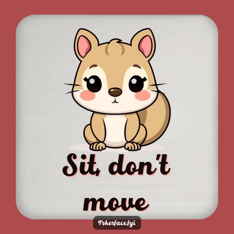 Funny Squirrel Drink Coasters: Set of Flat-Faced Character Coasters for Hilarious Protection