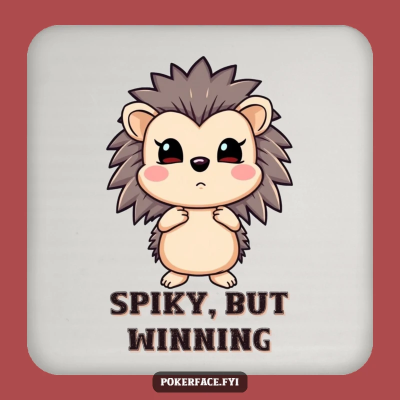 Funny Hedgehog Poker Coaster: Emotionless Flush Protection - Hilarious Bar Accessory