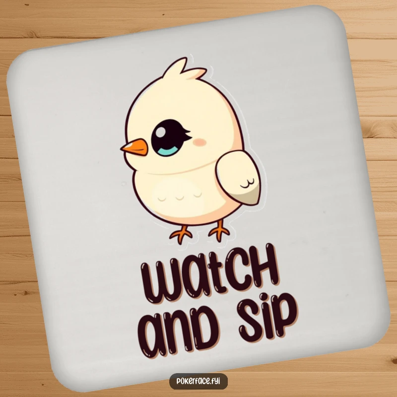 Funny Bird Coasters featuring a bird’s single, unblinking eye, providing hilarious focus protection for drinks, ideal for quirky decor and as a gift.