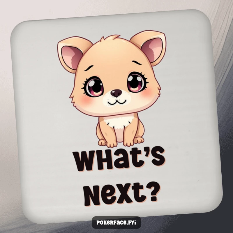 Funny Coaster showcasing a curious animal character with unreadable eyes, adding a touch of mystery to your table, a funny gift.