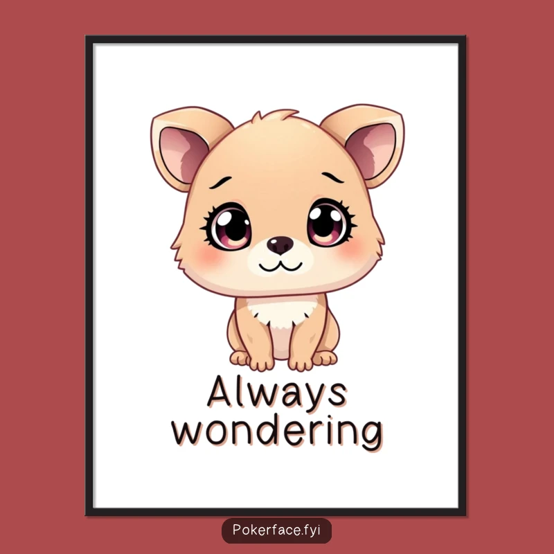 Funny Curious Animal Poster: Captivating Gaze Art, Funny Gift