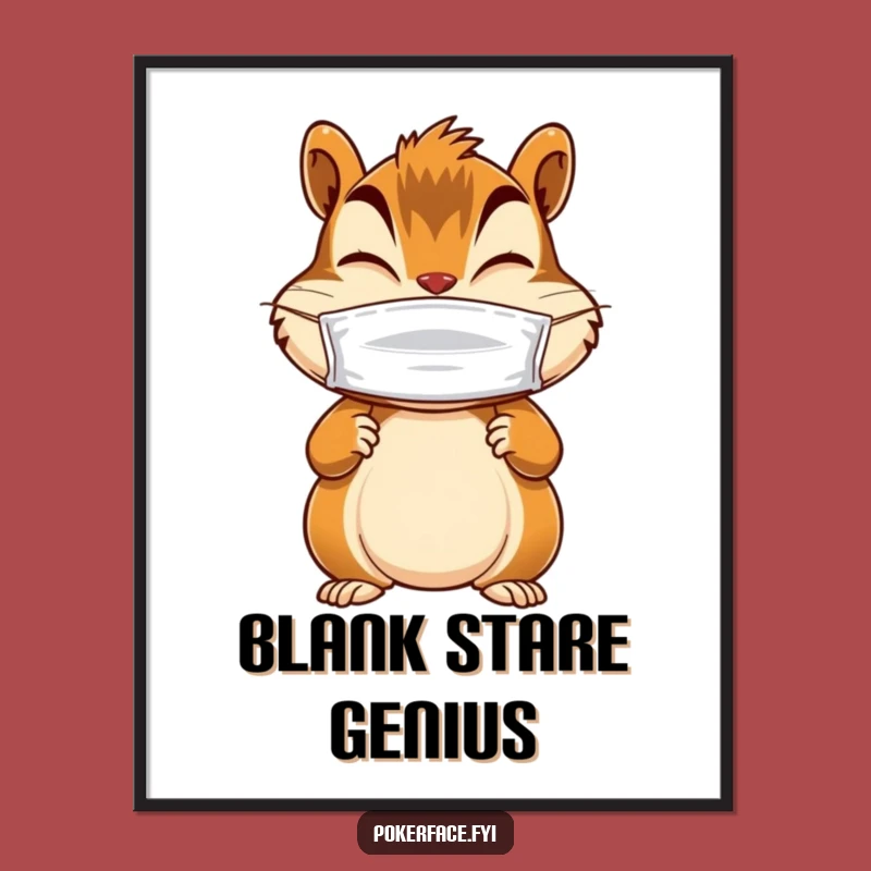 Funny Chipmunk Poster: Masked Giggler, Mysterious Character Wall Art Gift