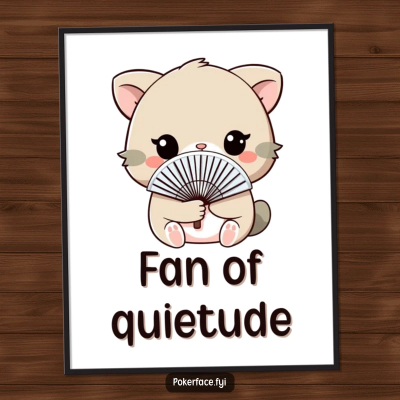 Funny Poster of an animal holding a fan discreetly, adding a touch of playful and subtle humor.