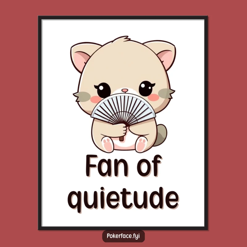 Funny Fan Face Animal Poster - Discreet Wall Art for Subtle Humor