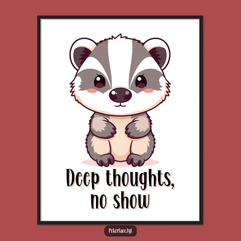 Funny Neutral Badger Poster - Minimalist Art for Your Walls