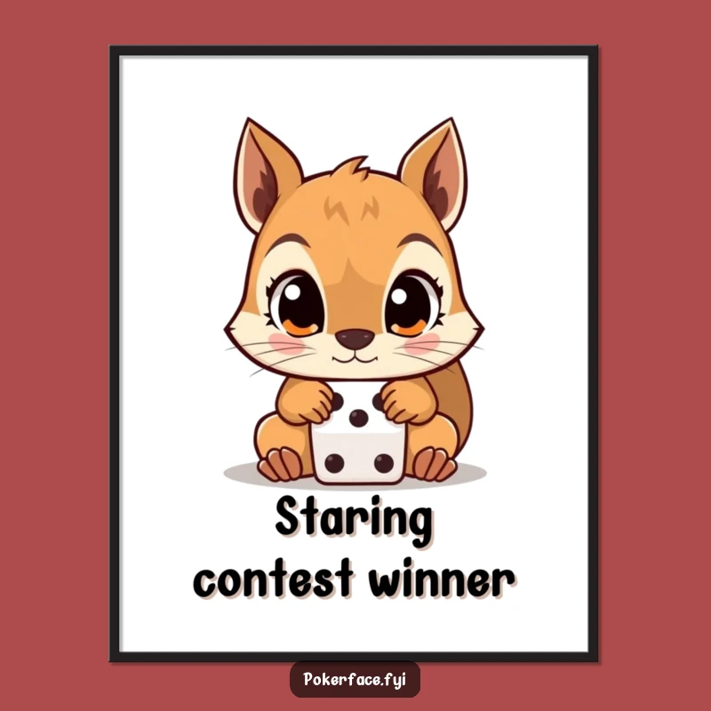 Funny Squirrel Poster: Adorn Your Wall with This Hilarious Dice-Gazing Art
