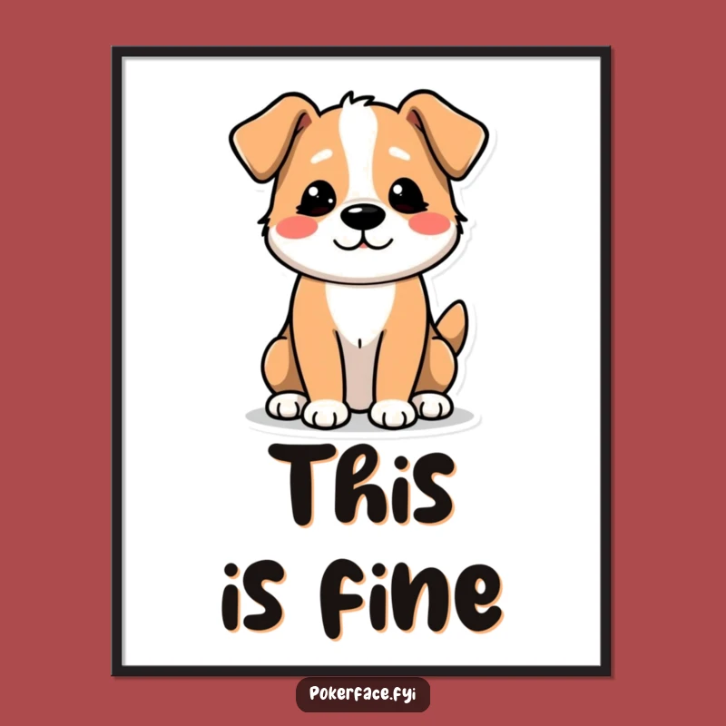 Funny Unexcited Dog Poster - Low Energy Wag, Hilarious Decor!