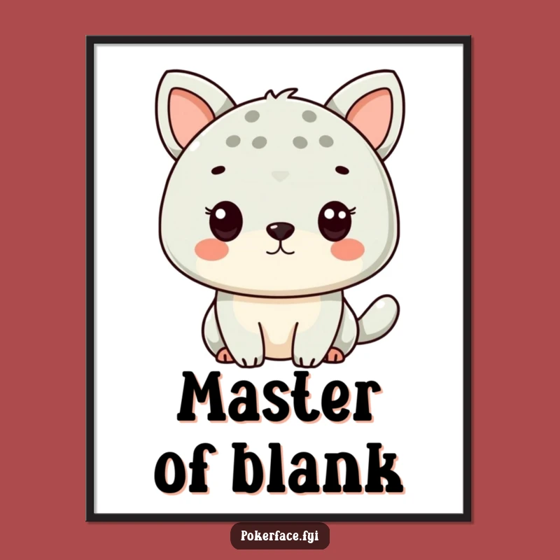 Funny Neutral Animal Expression Poster: Deadpan Humor for Your Walls
