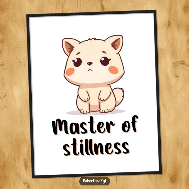 Funny Poster of a stoic animal character observing impassively, adding a touch of serene humor to any room, a perfect funny gift.