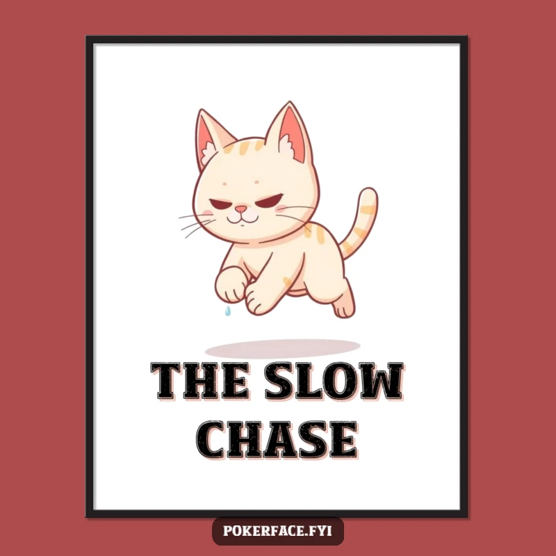 Funny Stealth Cat Poster: Decorate with Suspenseful Feline Art