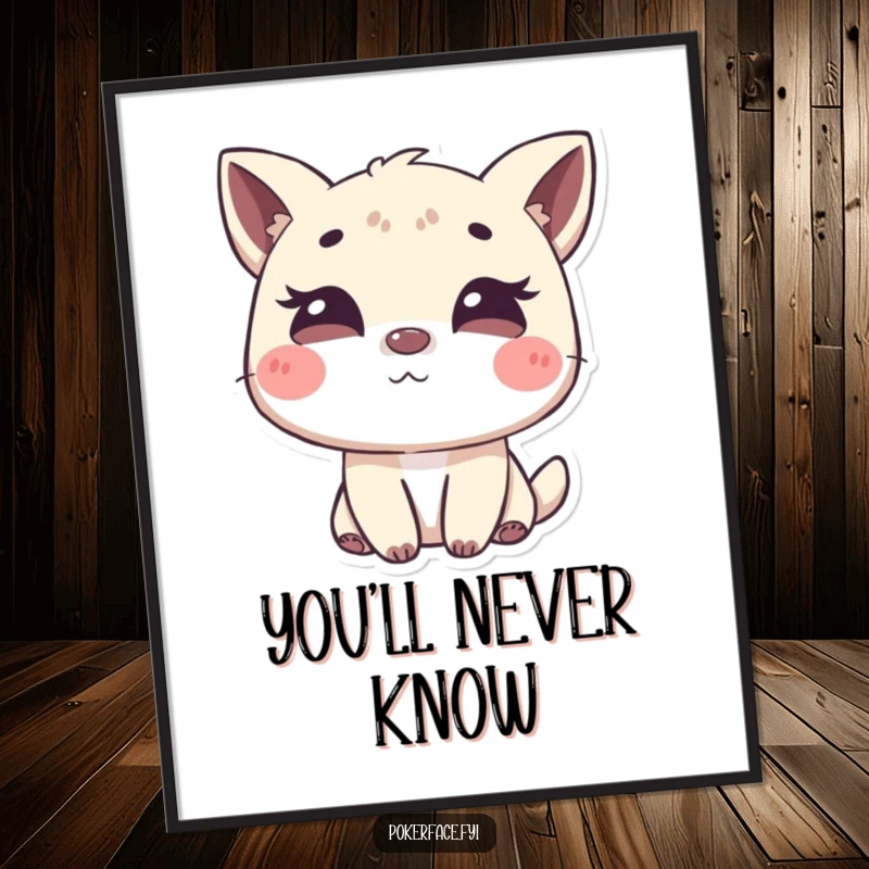 Funny poster of an animal character giving a subtle, mysterious wink, bringing playful intrigue and humor to wall decor.