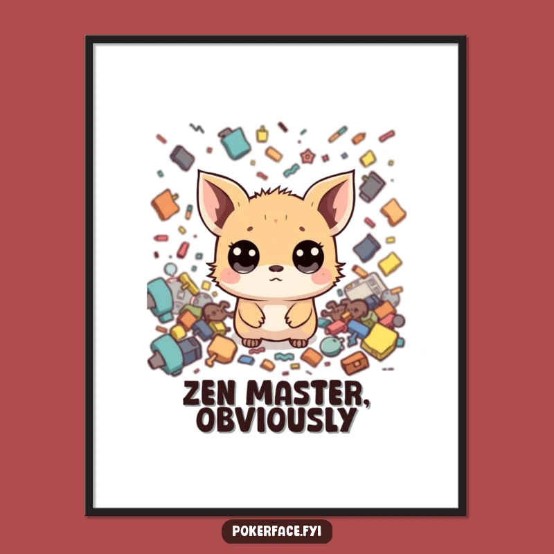 Funny Zen Creature Poster: Decorate with Peace, Perfect Humorous Art Gift!