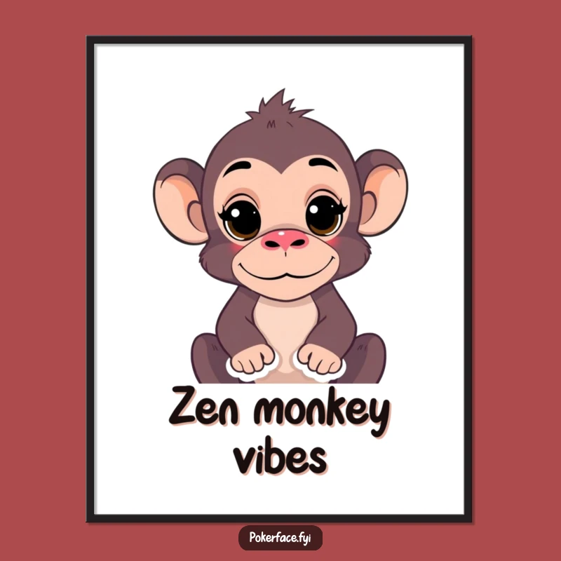 Funny Monkey Poster: Still Expression Primate Art, Perfect Gift!