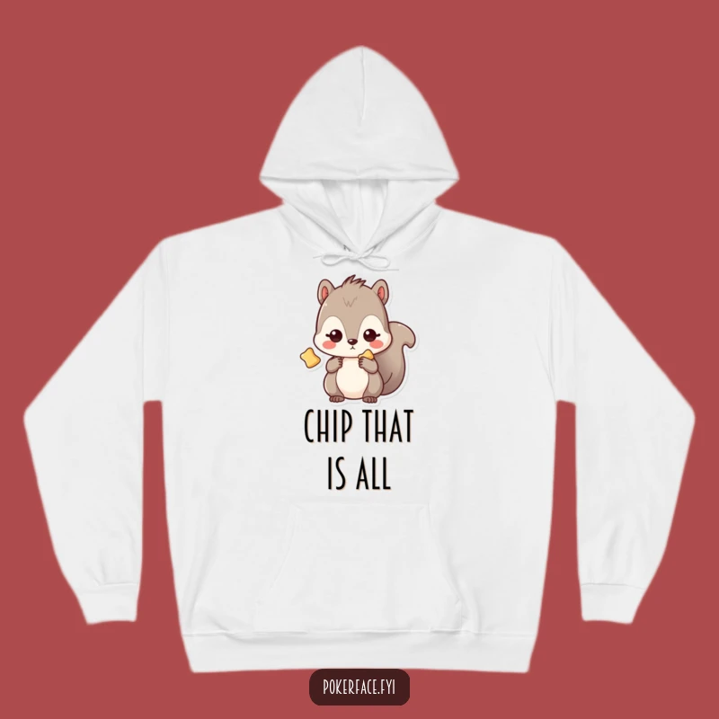Funny Kawaii Squirrel Chip Hoodie: Blank Gaze Warmth, Perfect Funny Gift