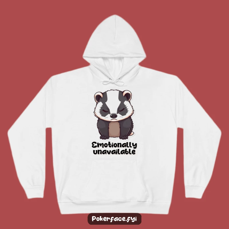 Cozy Funny Grumpy Badger Hoodie: Unreadable Comfort Guaranteed