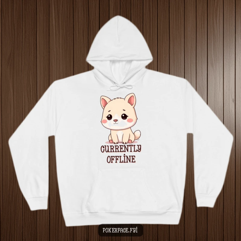 Funny calm animal hoodie featuring a pet with a profound blank stare, offering warmth and a humorous sense of detachment.