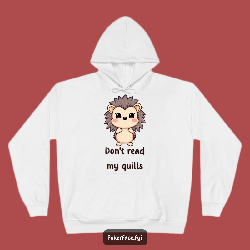 Funny Hedgehog Poker Hoodie: Emotionless Win - Cozy & Hilarious Gift