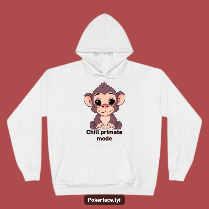 Funny Monkey Hoodie: Still Expression Primate Comfort, Perfect Gift!