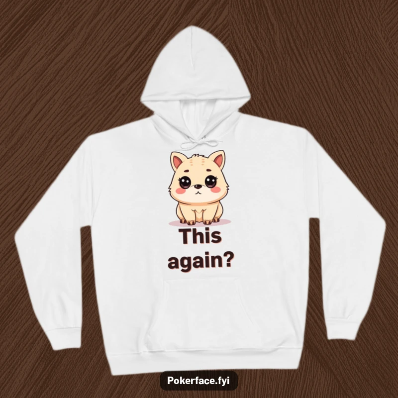 Funny Hoodie featuring an unamused animal character with a direct, level gaze, offering cozy comfort and a touch of sarcastic humor, a funny gift.
