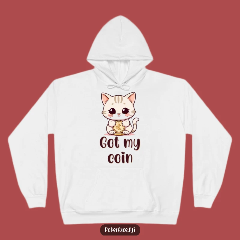 Funny Cat Hoodie: Neutral Eyes Coin Balancer, Cozy Feline Sweatshirt Gift