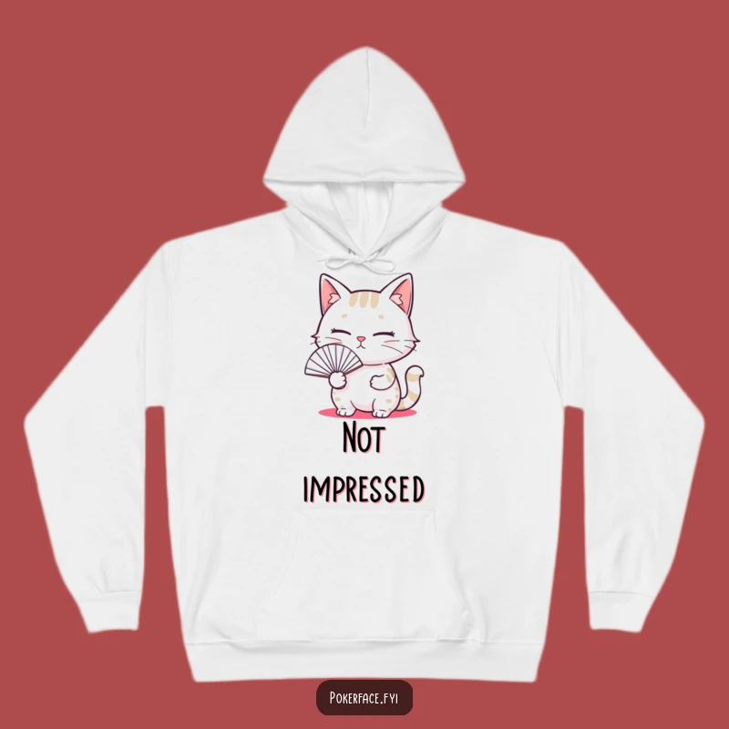 Funny Blank Cat Fan Hoodie, Cozy Emotionless Kitty Apparel, Cool Gift