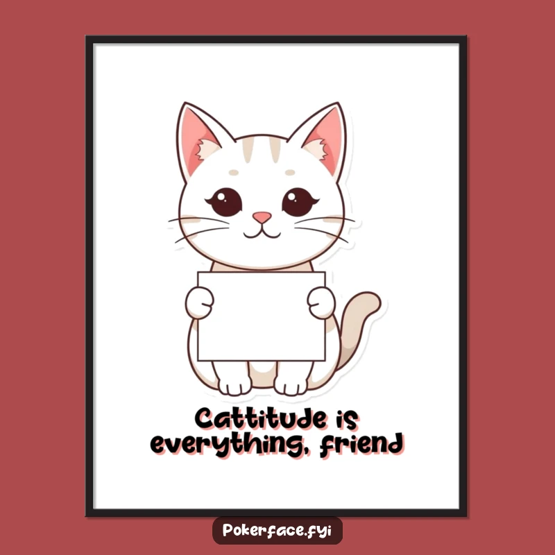 Free Printable Wall Art: Blank-Faced Cat, Humorous Downloadable Decor for the Unimpressed!