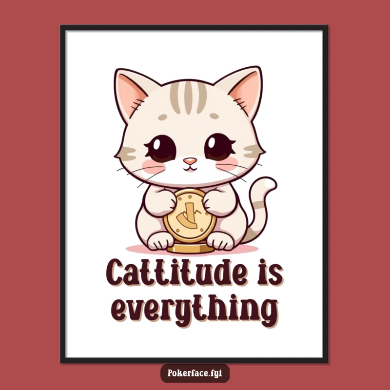 Free Printable Cat Coin Wall Art - Humorous Downloadable Decor for a Chic Space