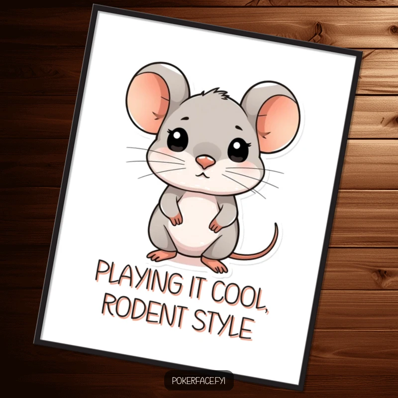 Funny Free Printable Wall Art: A composed mouse with an unreadable face gazes serenely, adding quiet humor to any room.