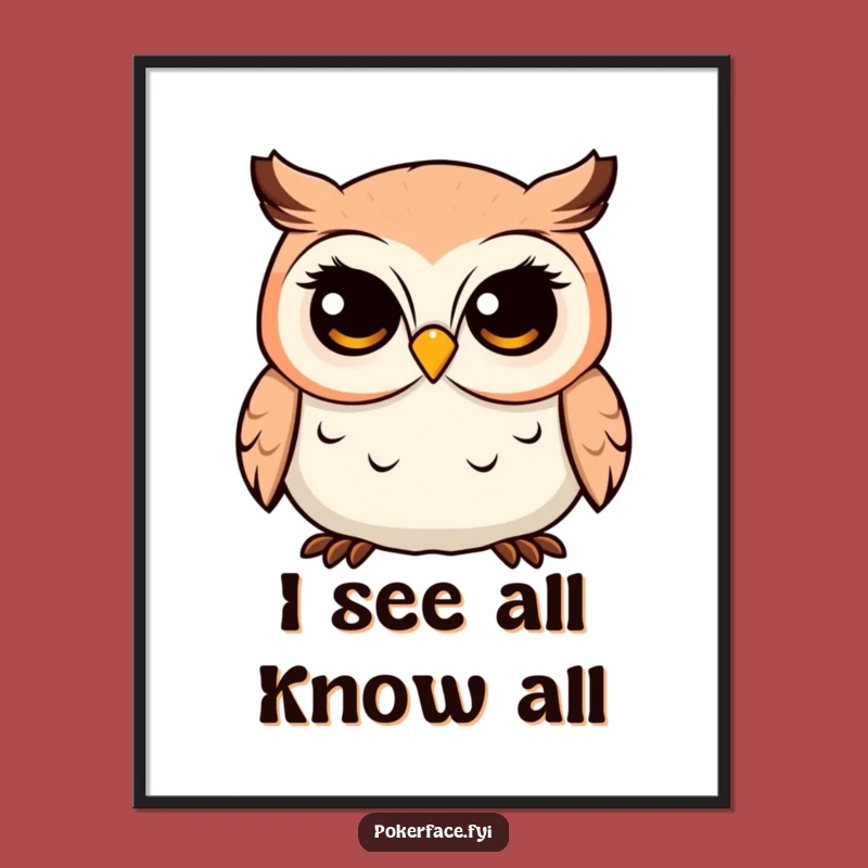 Free Printable Wall Art: Owl Fixed Gaze Humor Downloadable Decor