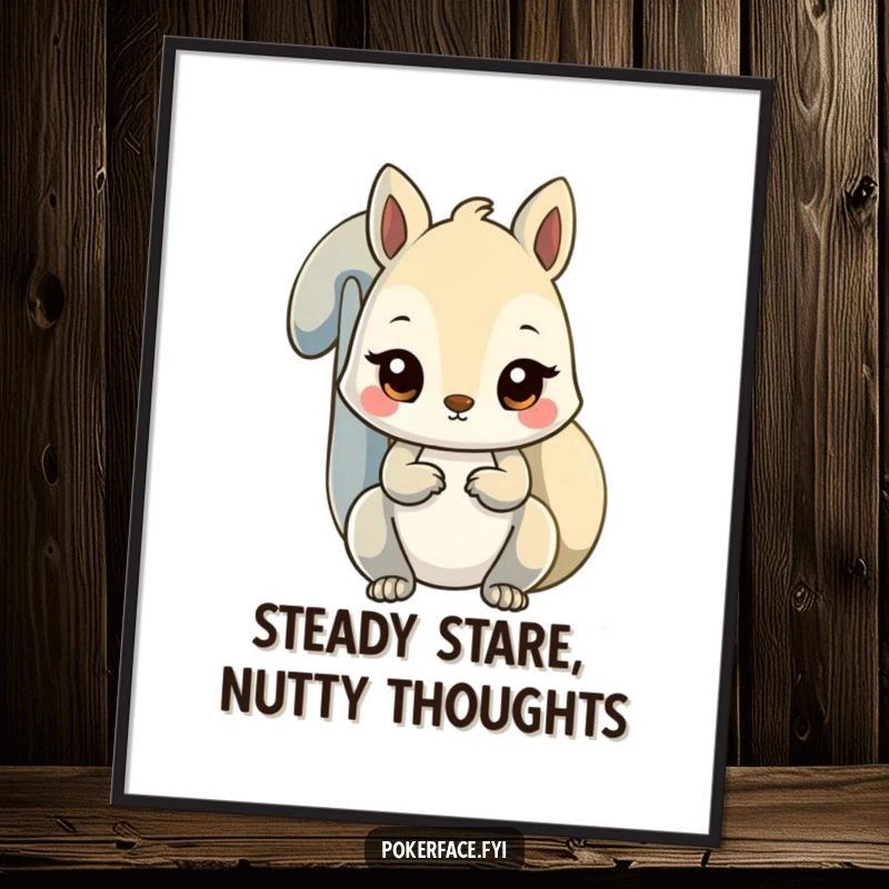 Funny Free Printable Wall Art: An unfazed squirrel with a steady stare looks on, bringing quiet humor and personality to your wall.