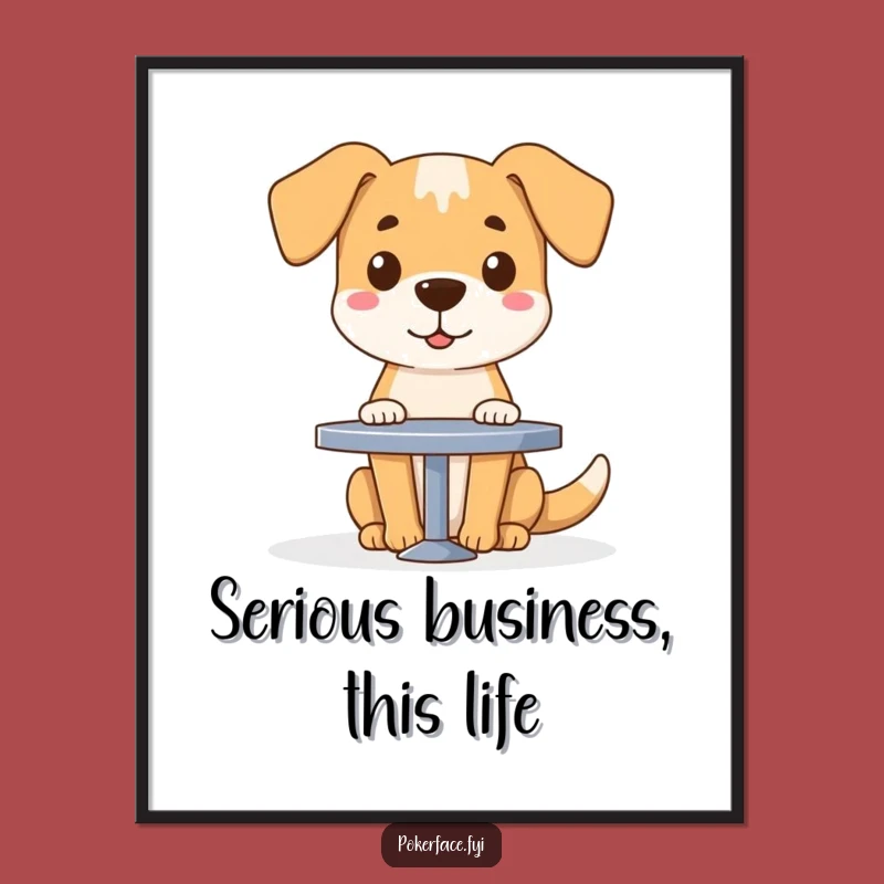 Funny Free Printable Wall Art: Blank Face Dog Cool Vibes Downloadable Decor