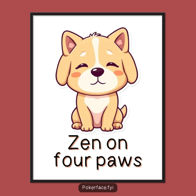 Funny Free Printable Wall Art: Calm Dog Character, Serene Humorous Downloadable Art