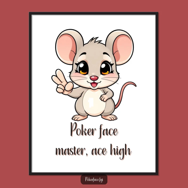Funny Free Printable Wall Art: Mouse's Winning Hand, Downloadable Quirky Decor